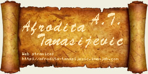 Afrodita Tanasijević vizit kartica